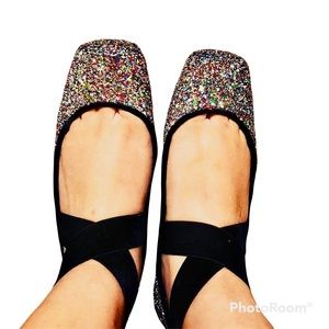NWT Jessica Simpson Glitter Ballet Flats
